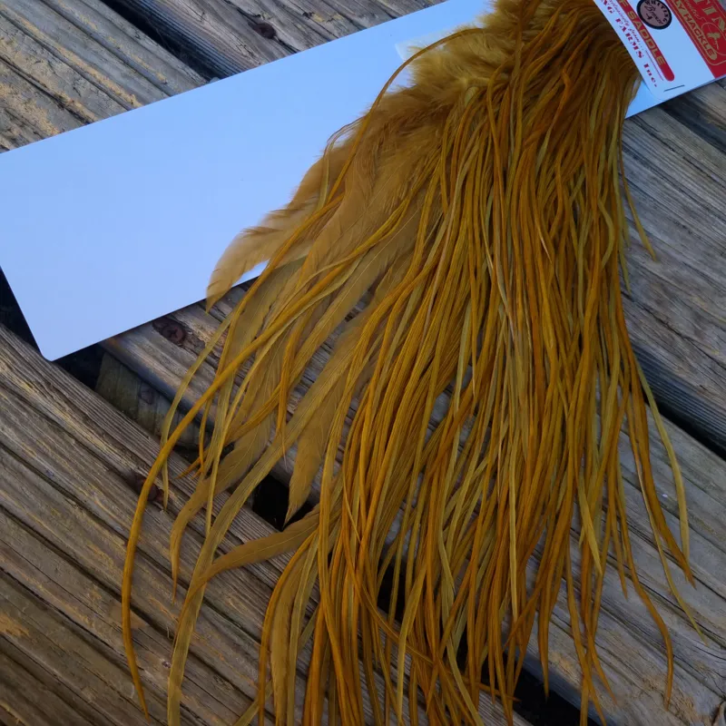 Whiting 1/2 BRONZE Grade Dry Fly Rooster Saddle in Golden Olive-4